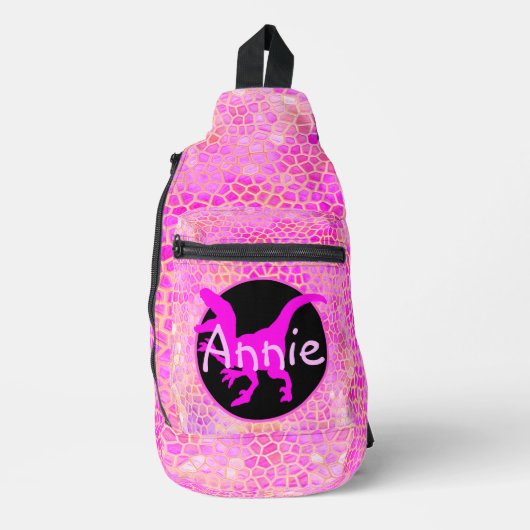 Personalized Gold Dinosaur Crossbody Bag (Vorderseite)