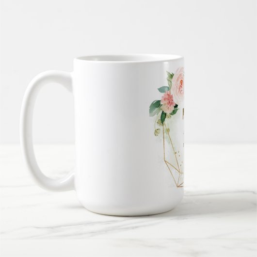 Personalized Gold & Floral Custom 70th Kaffeetasse (Links)