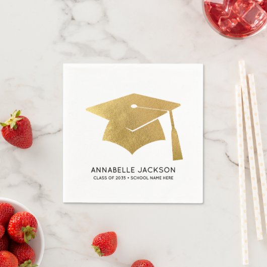 Personalized Gold Graduation Serviette (Beispiel)