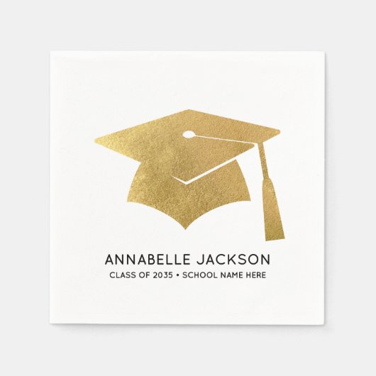 Personalized Gold Graduation Serviette (Vorderseite)