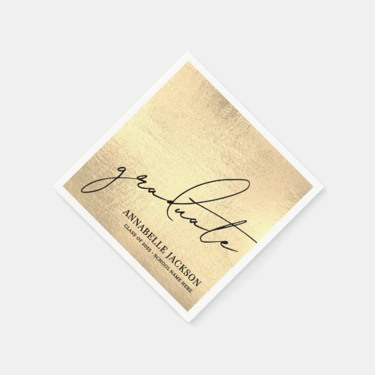 Personalized Gold Graduation Serviette (Ecke)