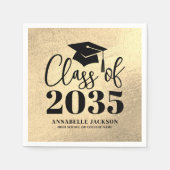 Personalized Gold Graduation Serviette (Vorderseite)