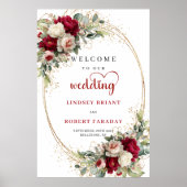 Personalized gold greenery wedding welcome sign  poster (Vorne)