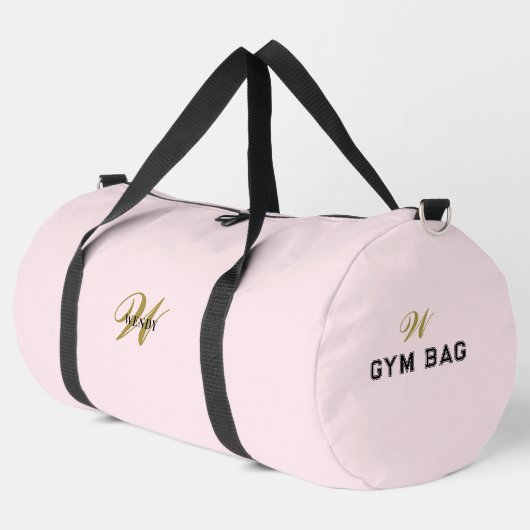 Personalized Gold Initial l Feminine Blush Pink Duffle Bag (Linke Ecke)