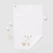Personalized Gold Monogram Golf Clubs Golfhandtuch (Insitu)