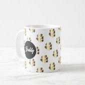 Personalized gold paws pattern pet lovers kaffeetasse (Vorderseite Links)
