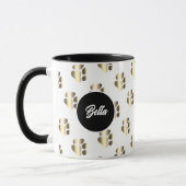 Personalized gold paws pattern pet lovers tasse (Links)