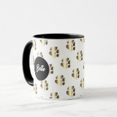 Personalized gold paws pattern pet lovers tasse (Vorderseite Links)