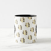Personalized gold paws pattern pet lovers zweifarbige tasse (Mittel)