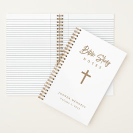 Personalized Gold Script White Bible Study Notizblock