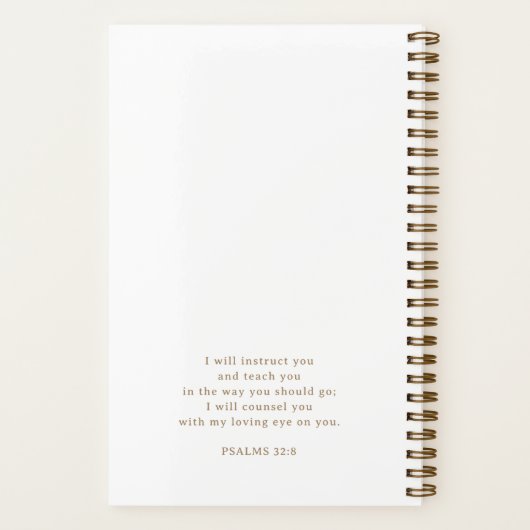 Personalized Gold Script White Bible Study Notizblock (Rückseite)