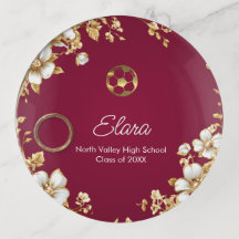 Personalized Gold Soccer Graduation Custom Name Tr