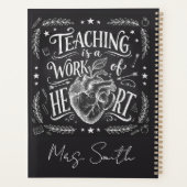 Personalized Gold Spiral Teacher Planner  Planer (Rückseite)