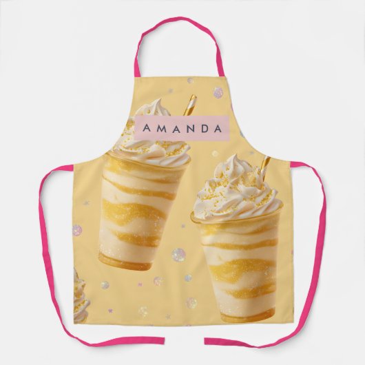 Personalized Golden Caramel Swirl Milkshake Schürze (Vorderseite)