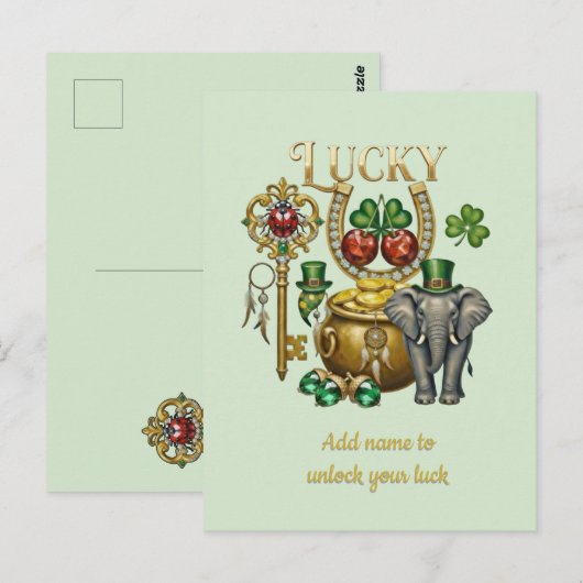 personalized golden charms postkarte (Vorne/Hinten)