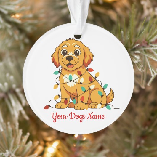 Personalized Golden Retriever Acrylic Ornament (Baum)