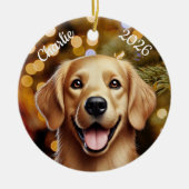 Personalized Golden Retriever Christmas Ornament  (Vorne)