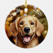 Personalized Golden Retriever Christmas Ornament  (Hinten)