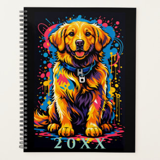 Personalized Golden Retriever Color Splash Planner Planer