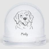Personalized Golden Retriever Dog Christmas Schneekugeln (Rückseite)
