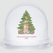 Personalized Golden Retriever Dog Christmas Schneekugeln (Rückseite)