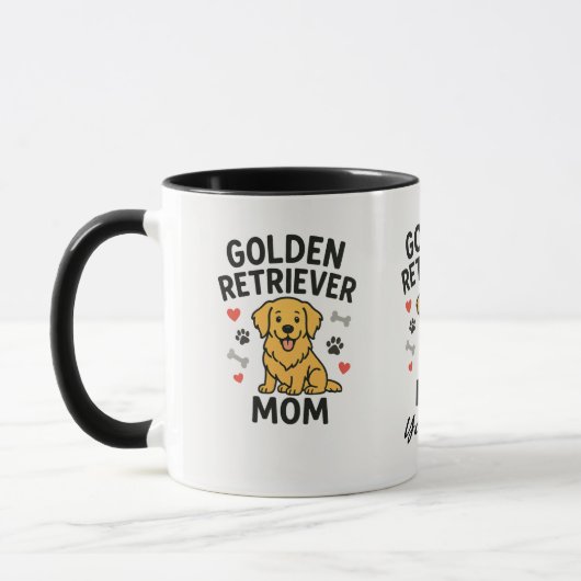 Personalized Golden Retriever Mom Mug - Custom Dog Tasse (Links)