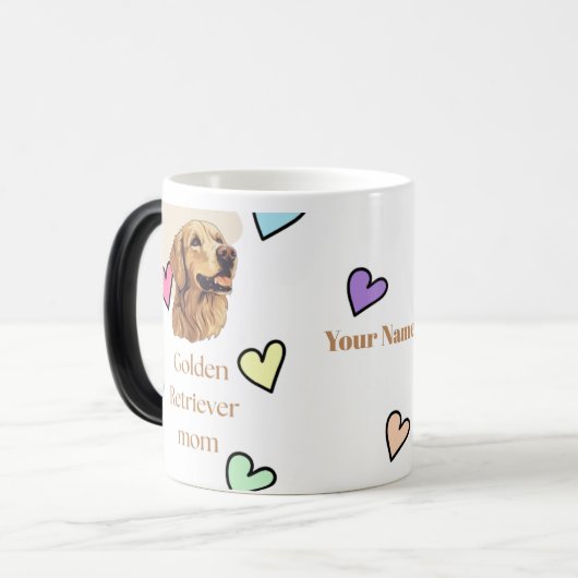 Personalized Golden Retriever Mom Mug - Custom Dog Verwandlungstasse (Vorderseite Links)