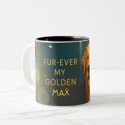 Personalized Golden Retriever Mom Mug Custom Dog Zweifarbige Tasse (Vorderseite Links)