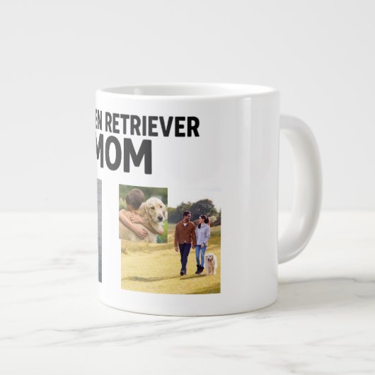 Personalized Golden Retriever Mom Mug - Custom Jumbo-Tasse (Vorderseite Rechts)