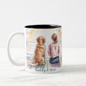 Personalized Golden Retriever Mom Mug - Custom Zweifarbige Tasse (Links)