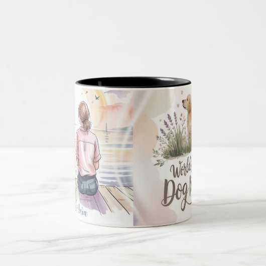 Personalized Golden Retriever Mom Mug - Custom Zweifarbige Tasse (Mittel)