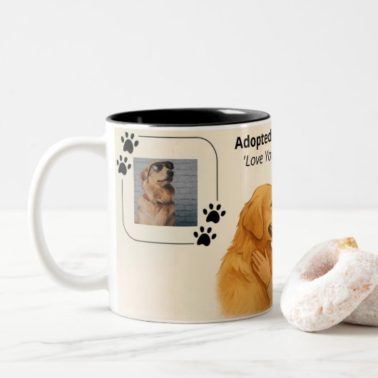 Personalized Golden Retriever Mom Mug – Custom Zweifarbige Tasse (Mit Donut)