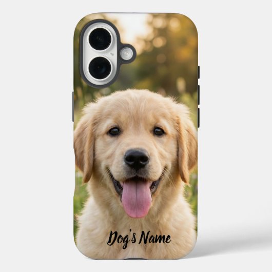 Personalized Golden Retriever Photo and Name Case-Mate iPhone Hülle (Rückseite)