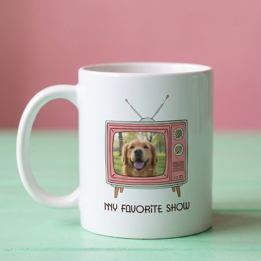 Personalized Golden Retriever Photo Retro TV Kaffeetasse