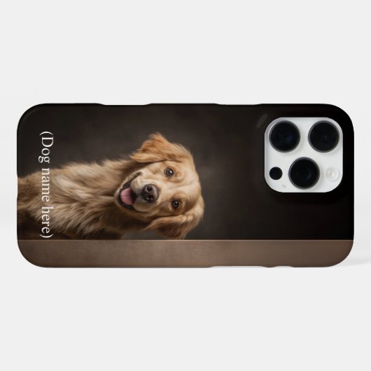 Personalized Golden Retriever Portrait iPhone Hülle (Rückseite (Horizontal))