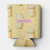 Personalized Golden Vanilla Milkshake Sparkle Dosenkühler (Rückseite)