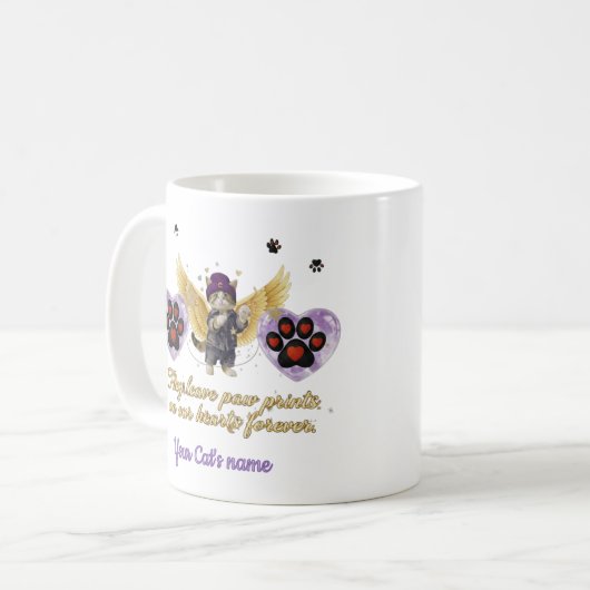 Personalized golden winged cat  kaffeetasse (Vorderseite Links)
