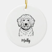 Personalized Goldendoodle Dog Christmas Keramik Ornament (Vorne)