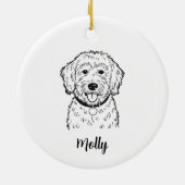 Personalized Goldendoodle Dog Christmas Keramik Ornament (Hinten)