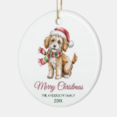 Personalized Goldendoodle Dog Santa Hat Christmas Keramik Ornament (Links)