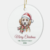 Personalized Goldendoodle Dog Santa Hat Christmas Keramik Ornament (Links)