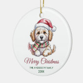 Personalized Goldendoodle Dog Santa Hat Christmas  Keramik Ornament (Links)