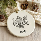 Personalized Goldfish Christmas Keramik Ornament