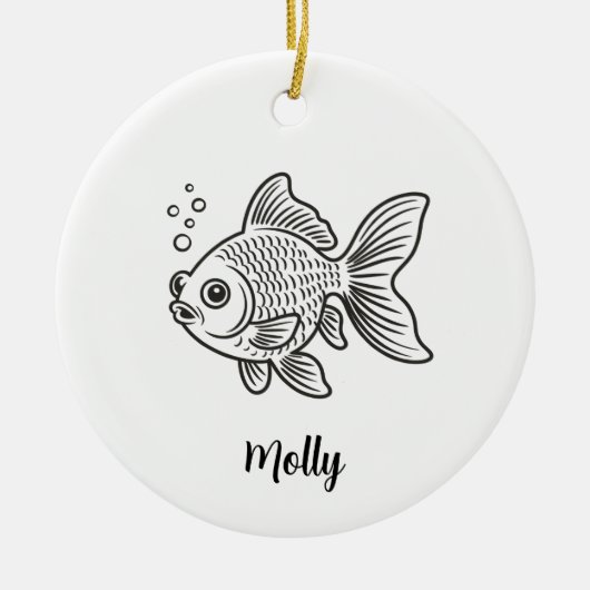 Personalized Goldfish Christmas Keramik Ornament (Vorne)
