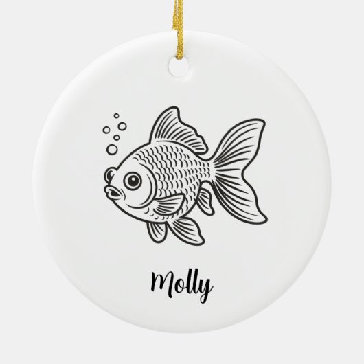 Personalized Goldfish Christmas Keramik Ornament (Hinten)