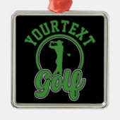 Personalized Golf ADD NAME Retro Pro Golfer Swing Ornament Aus Metall (Vorne)