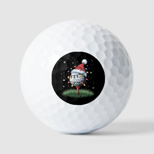 Personalized Golf Ball Christmas Tree Santa Hat (Vorderseite)