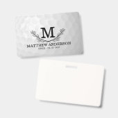 Personalized Golf Ball Pattern Name Monogram Age Ausweis (Vorder- & Rückseite)