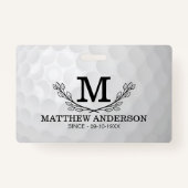 Personalized Golf Ball Pattern Name Monogram Age Ausweis (Vorderseite)