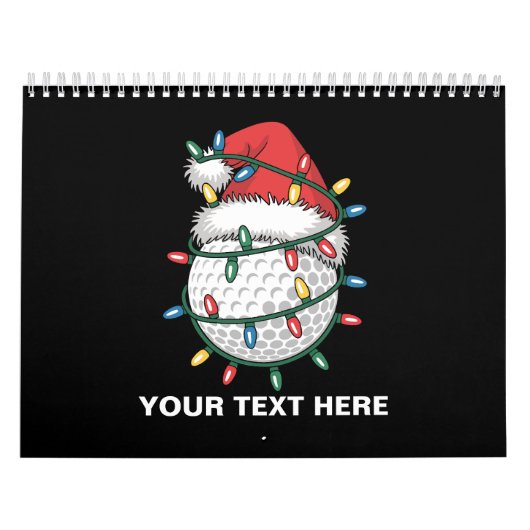 Personalized Golf Ball Santa Hat Christmas Lights Kalender (Titelbild)